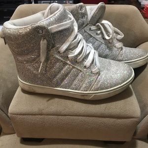 Silver glitter sneakers